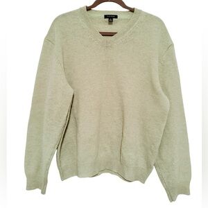 Club Room 100% Lambswool XL Lime Green V Neck Womens Sweater Warm Cozy Unique